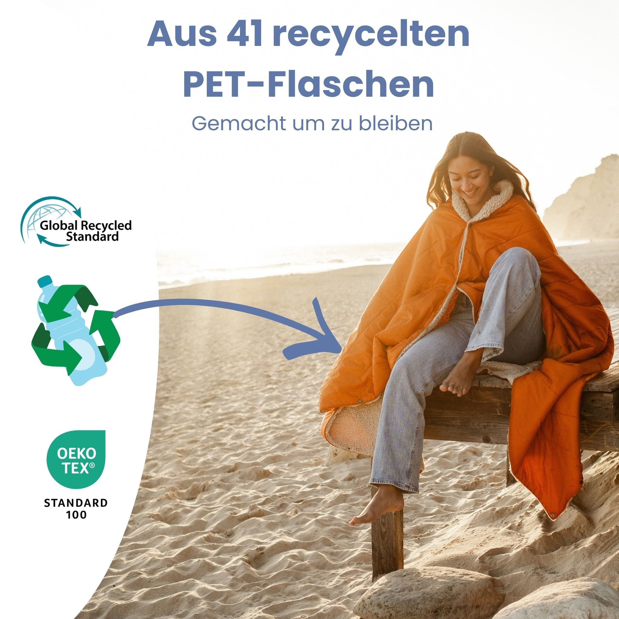 Warme Kuscheldecke weich, groß & recycelt