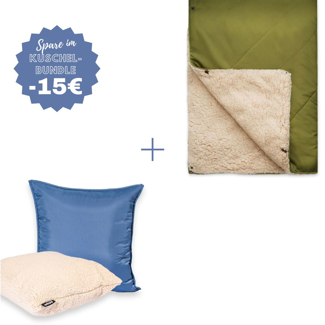 #farbe Kuscheldecke_oliv #farbe Kissenbezug_blau
