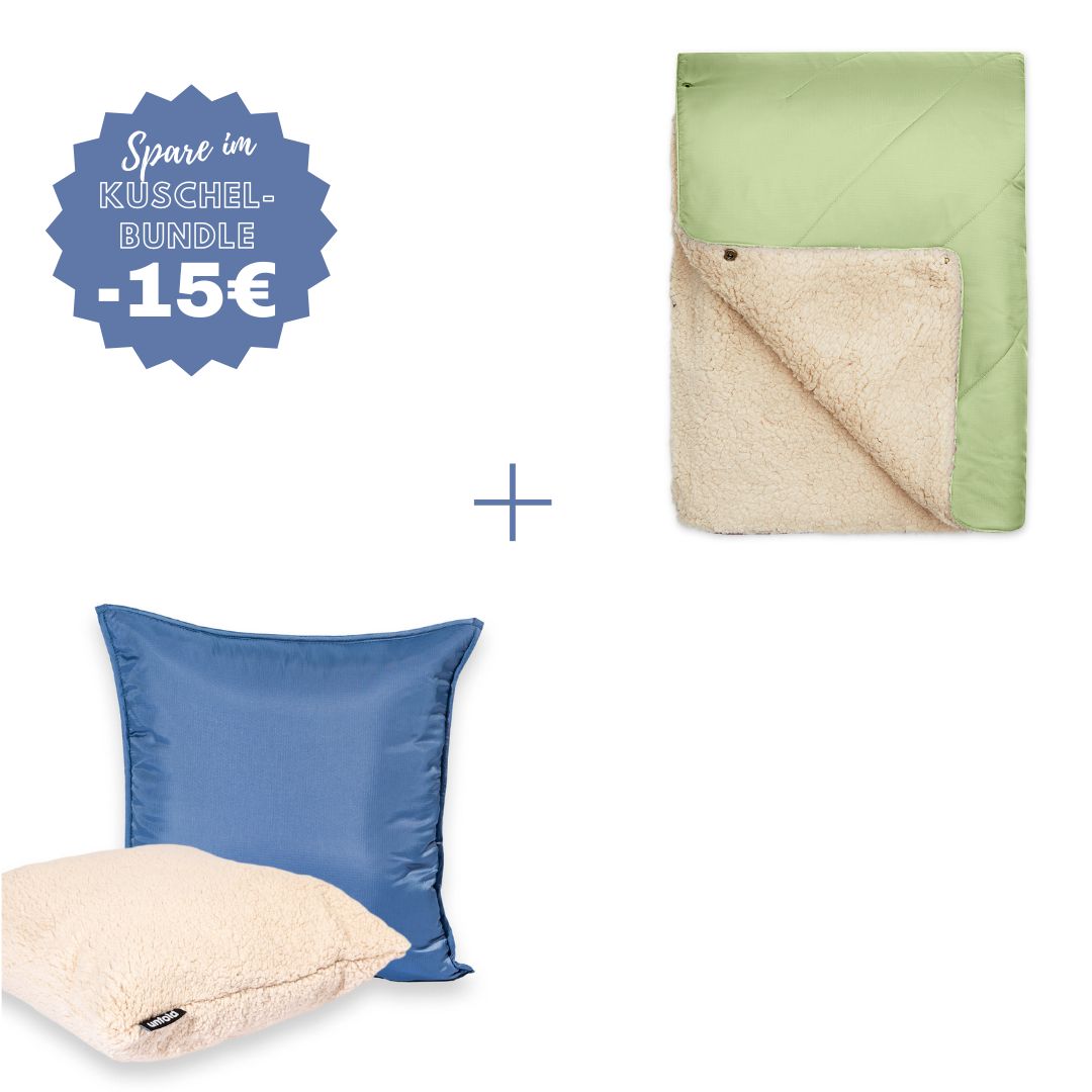 #farbe Kuscheldecke_salbei #farbe Kissenbezug_blau