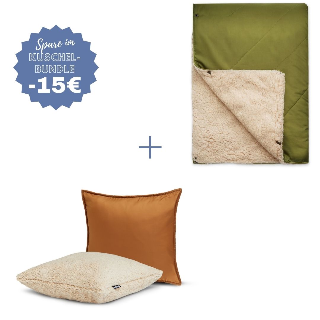 #farbe Kuscheldecke_oliv #farbe Kissenbezug_karamell