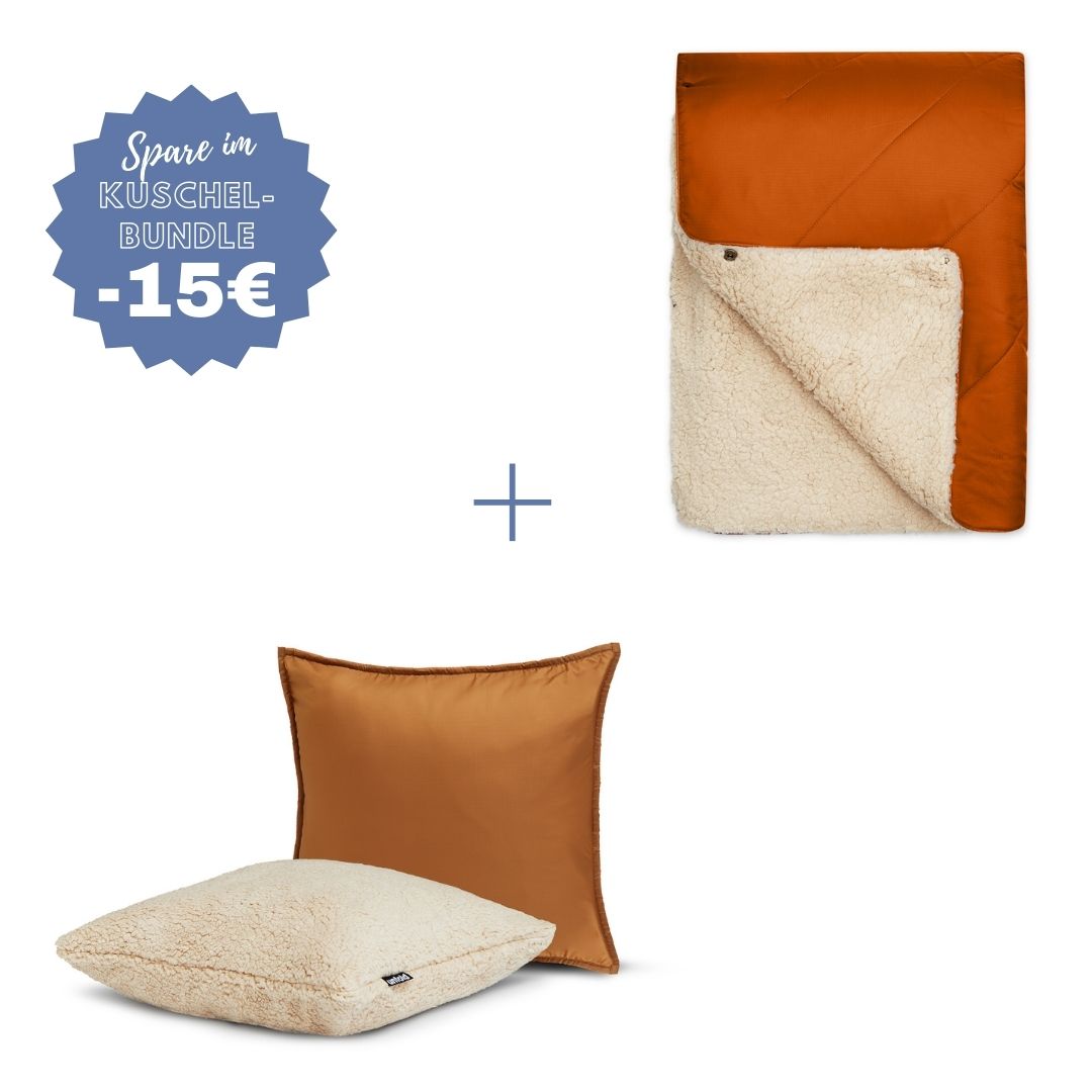 #farbe Kuscheldecke_rost #farbe Kissenbezug_karamell