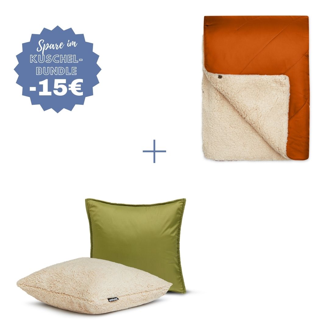 #farbe Kuscheldecke_rost #farbe Kissenbezug_oliv