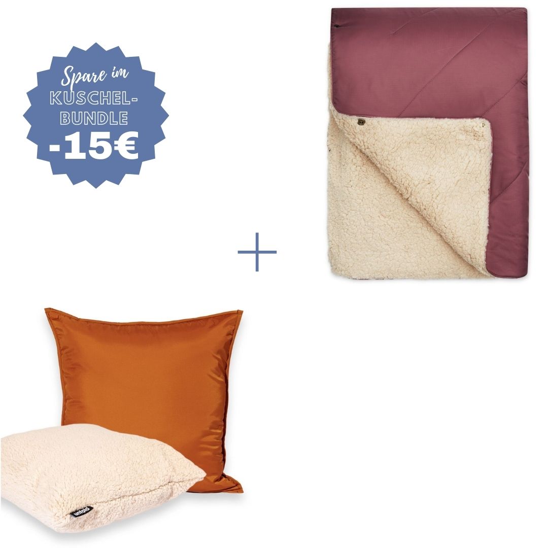 #farbe Kuscheldecke_beere #farbe Kissenbezug_rost