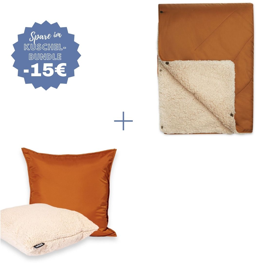 #farbe Kuscheldecke_karamell #farbe Kissenbezug_rost