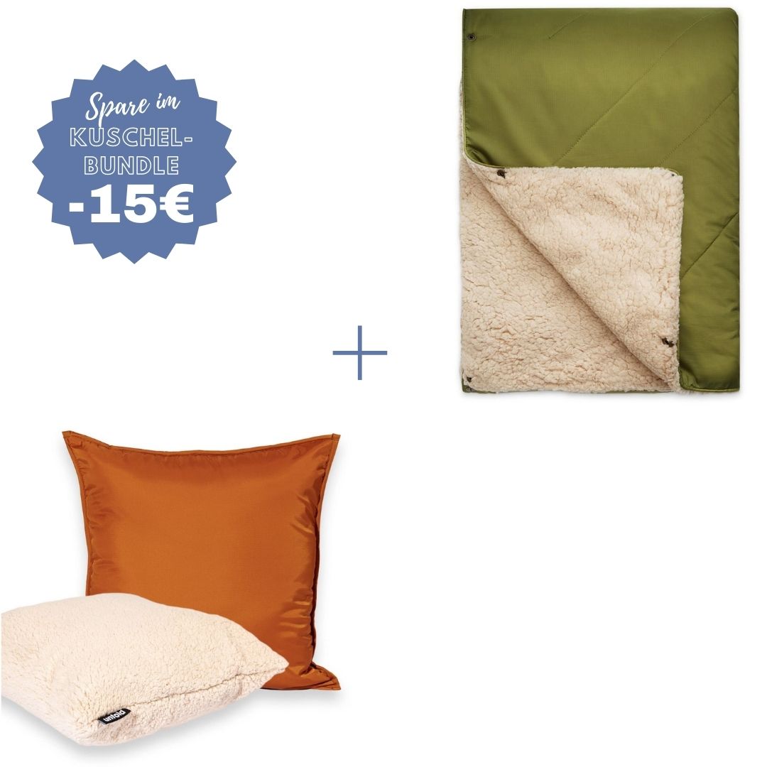 #farbe Kuscheldecke_oliv #farbe Kissenbezug_rost