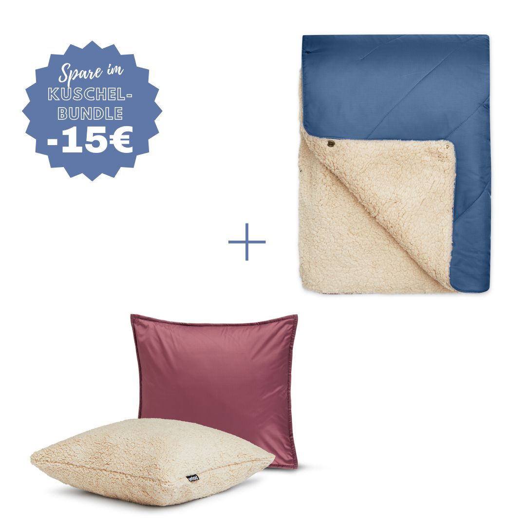 #farbe Kuscheldecke_blau #farbe Kissenbezug_beere