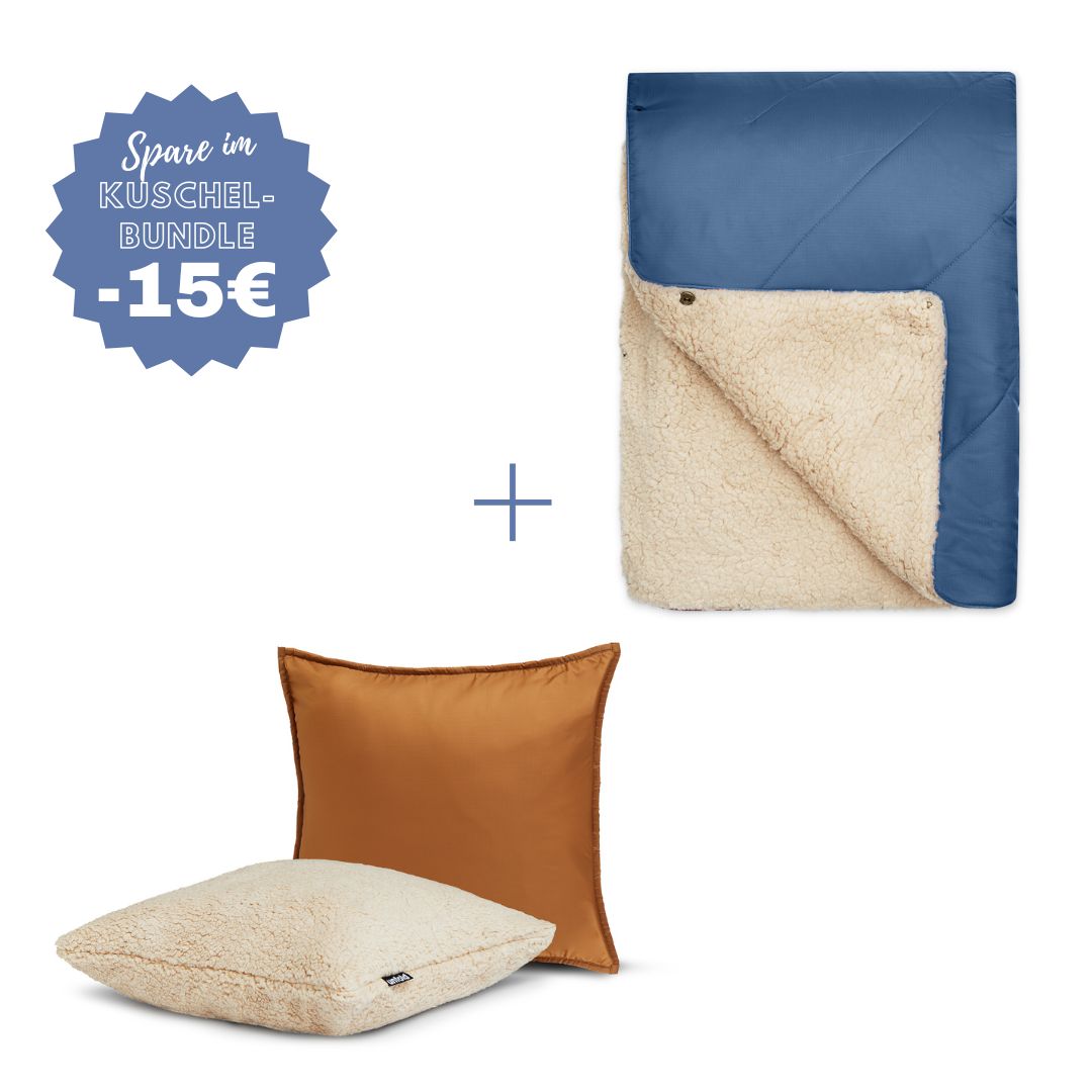 #farbe Kuscheldecke_blau #farbe Kissenbezug_karamell