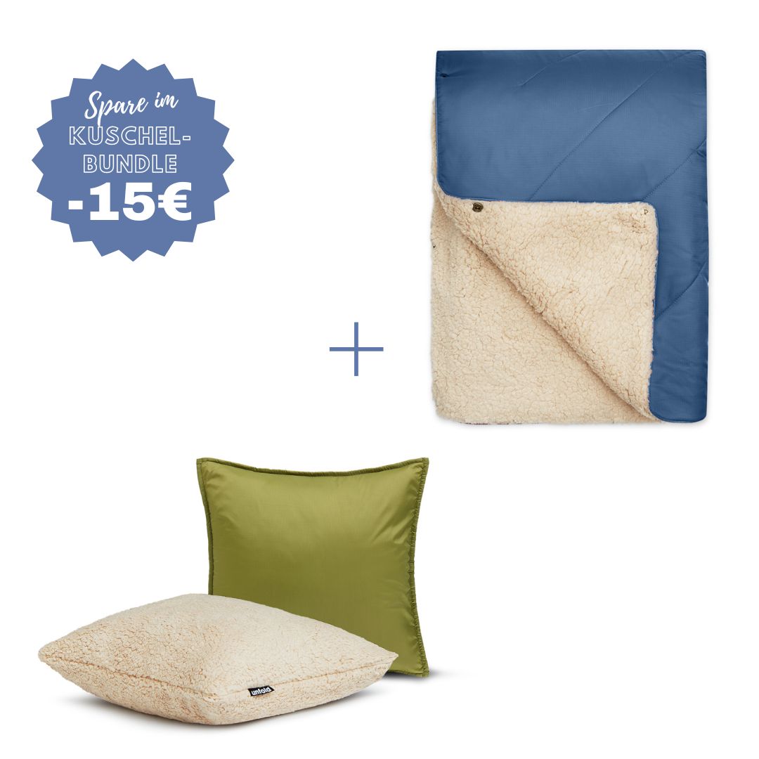 #farbe Kuscheldecke_blau #farbe Kissenbezug_oliv