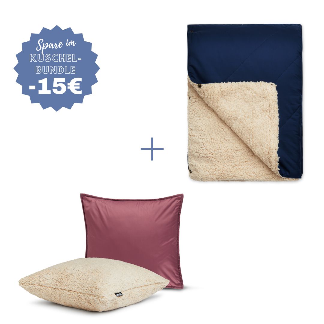 #farbe Kuscheldecke_dunkelblau #farbe Kissenbezug_beere