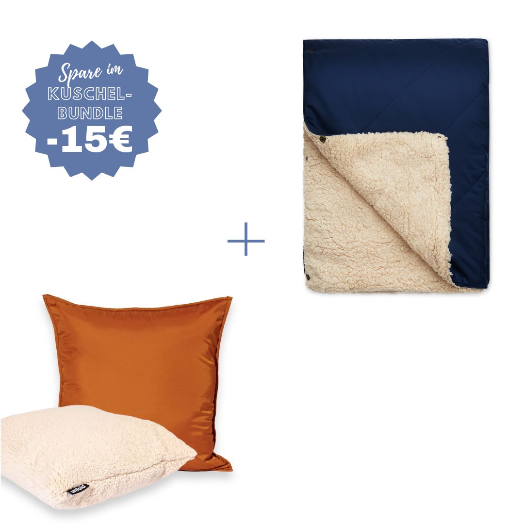 #farbe Kuscheldecke_dunkelblau #farbe Kissenbezug_rost