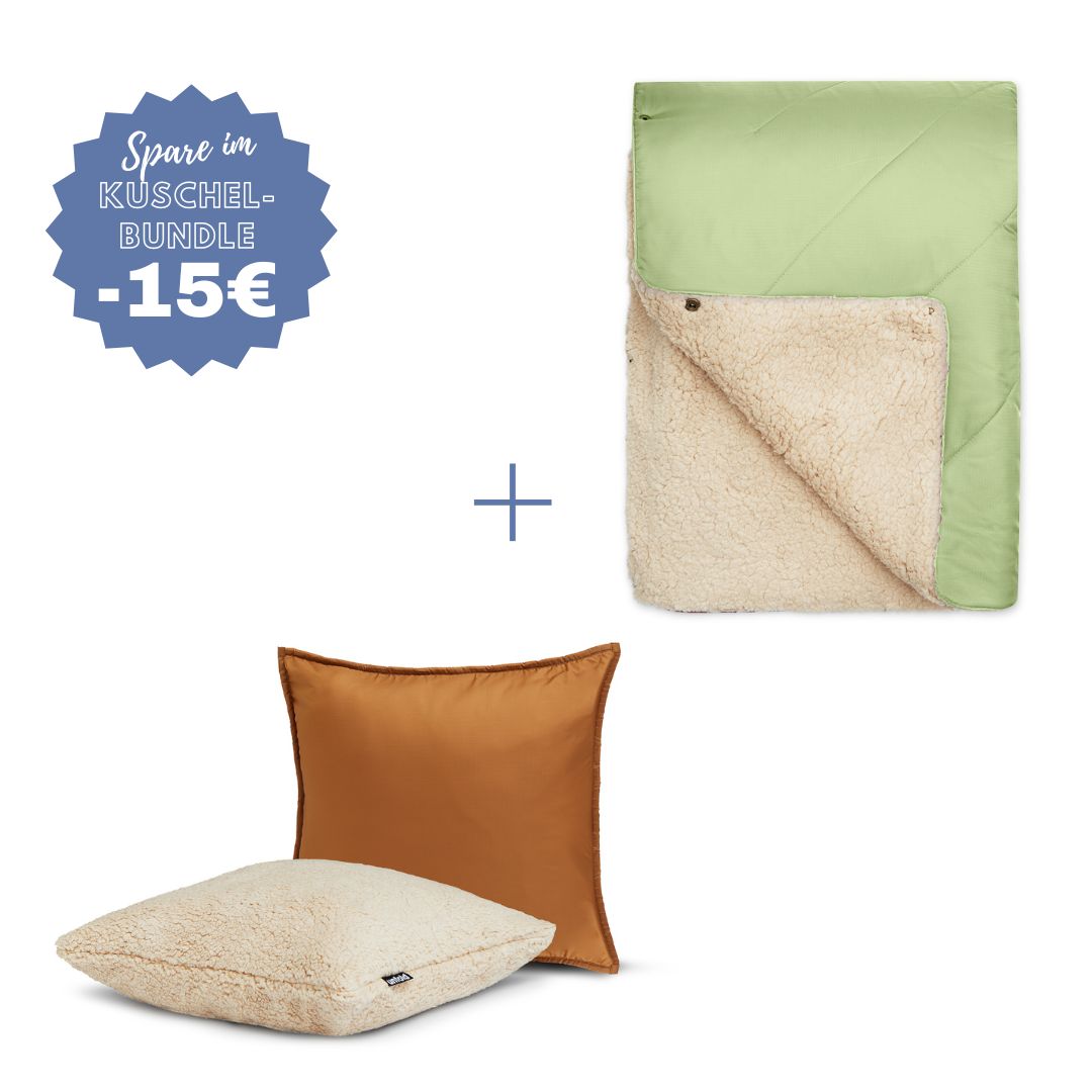 #farbe Kuscheldecke_salbei #farbe Kissenbezug_karamell