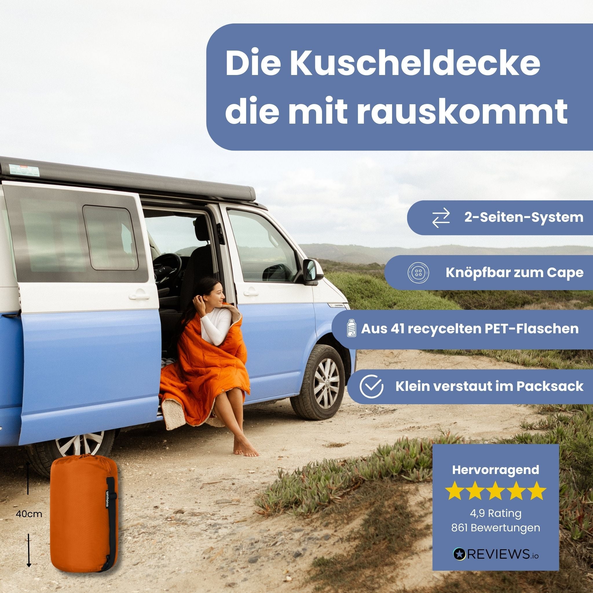 Warme Kuscheldecke weich, groß & recycelt