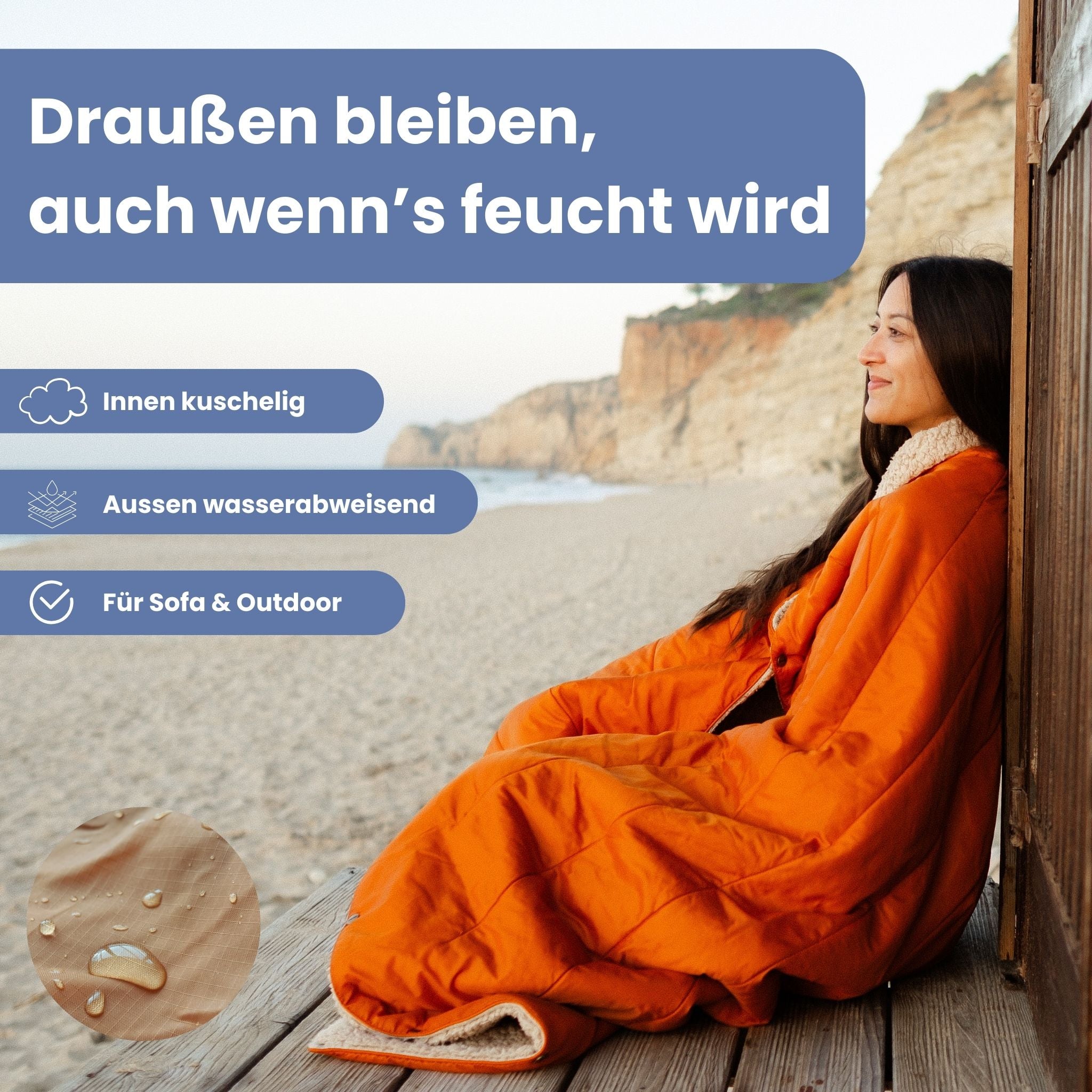 Warme Kuscheldecke weich, groß & recycelt