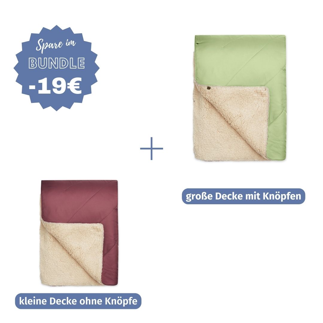 #farbe Hundedecke_beere #Farbe Herrchenn Kuscheldecke_salbei