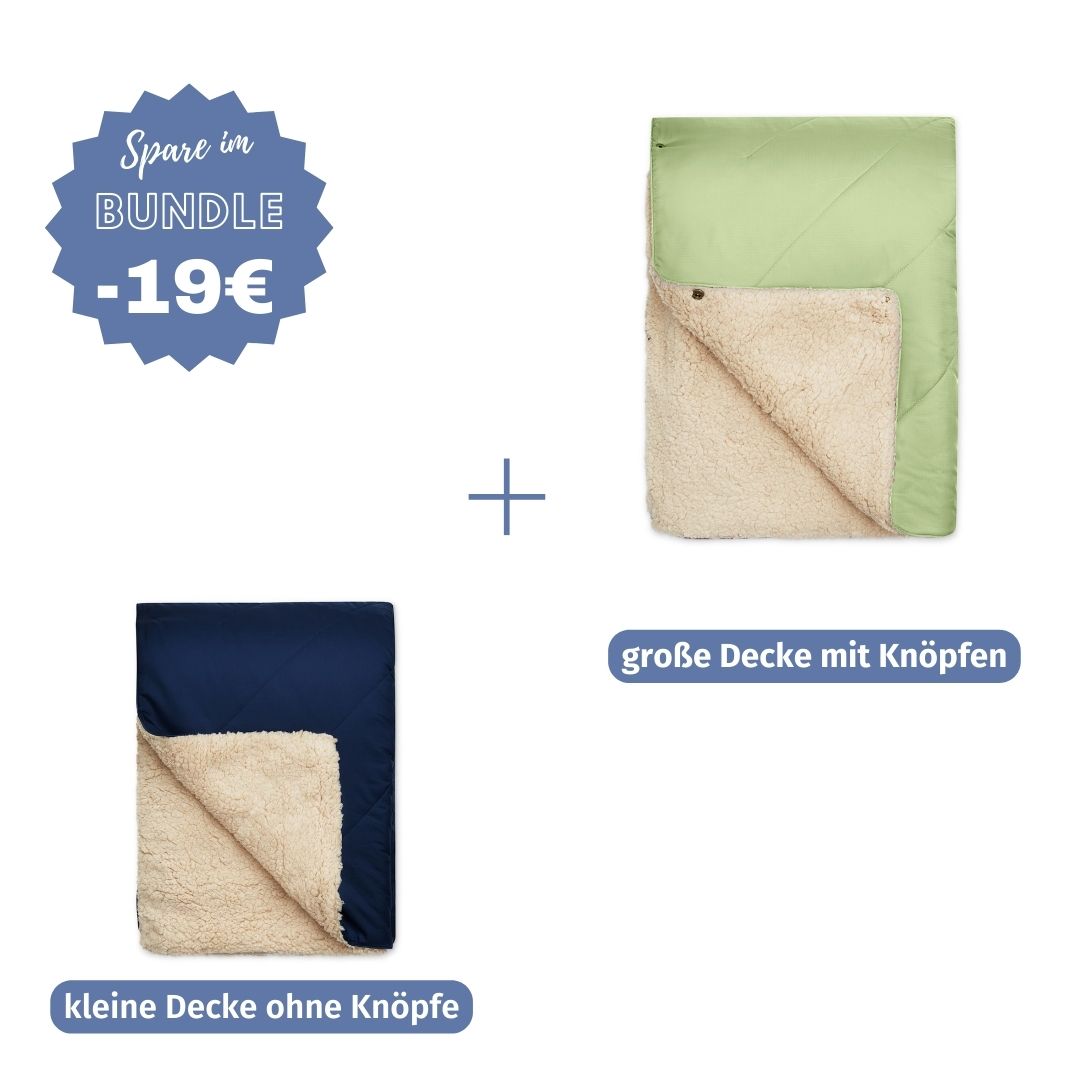 #farbe Hundedecke_dunkelblau #Farbe Herrchen Kuscheldecke_salbei