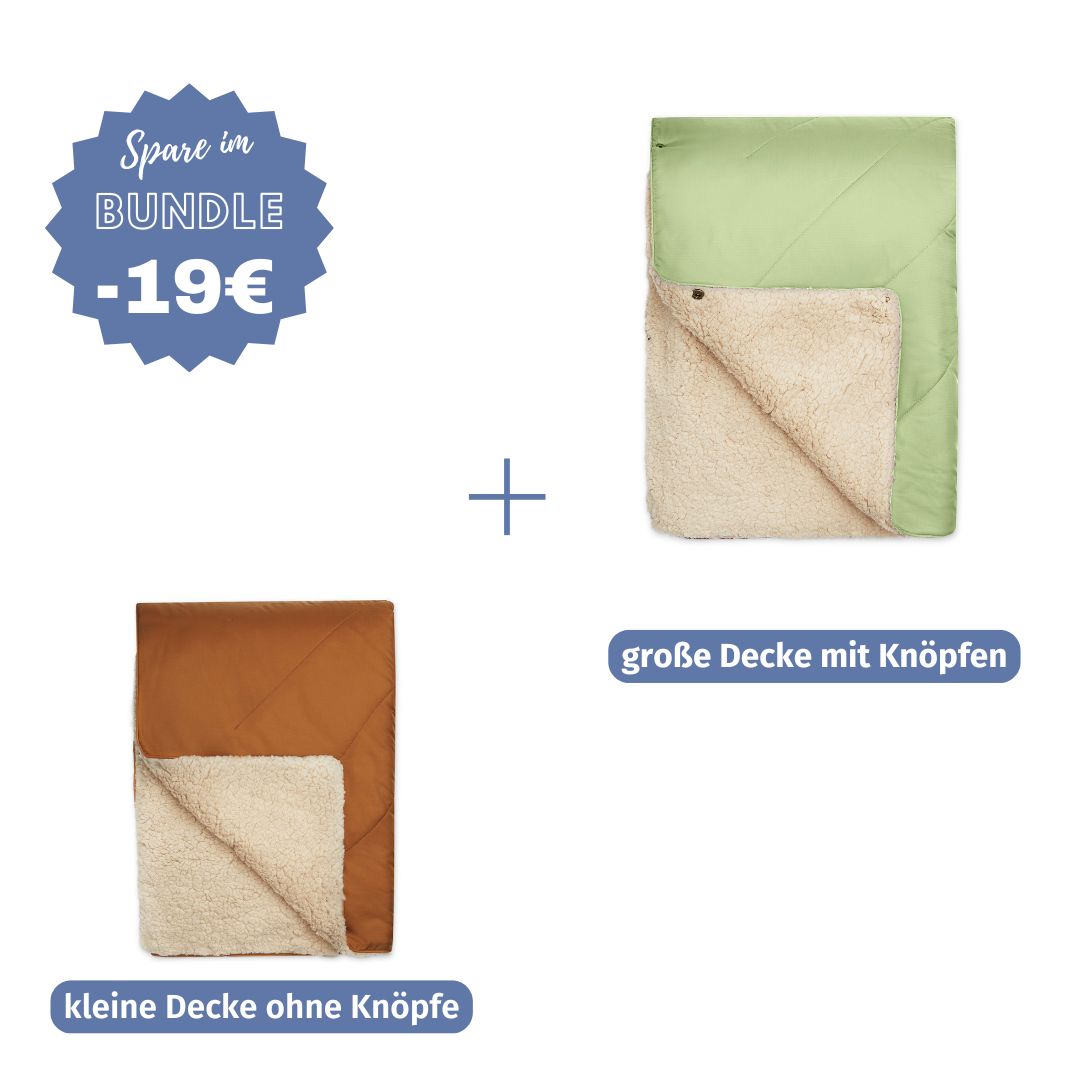 #farbe Hundedecke_karamell #Farbe Herrchenn Kuscheldecke_salbei