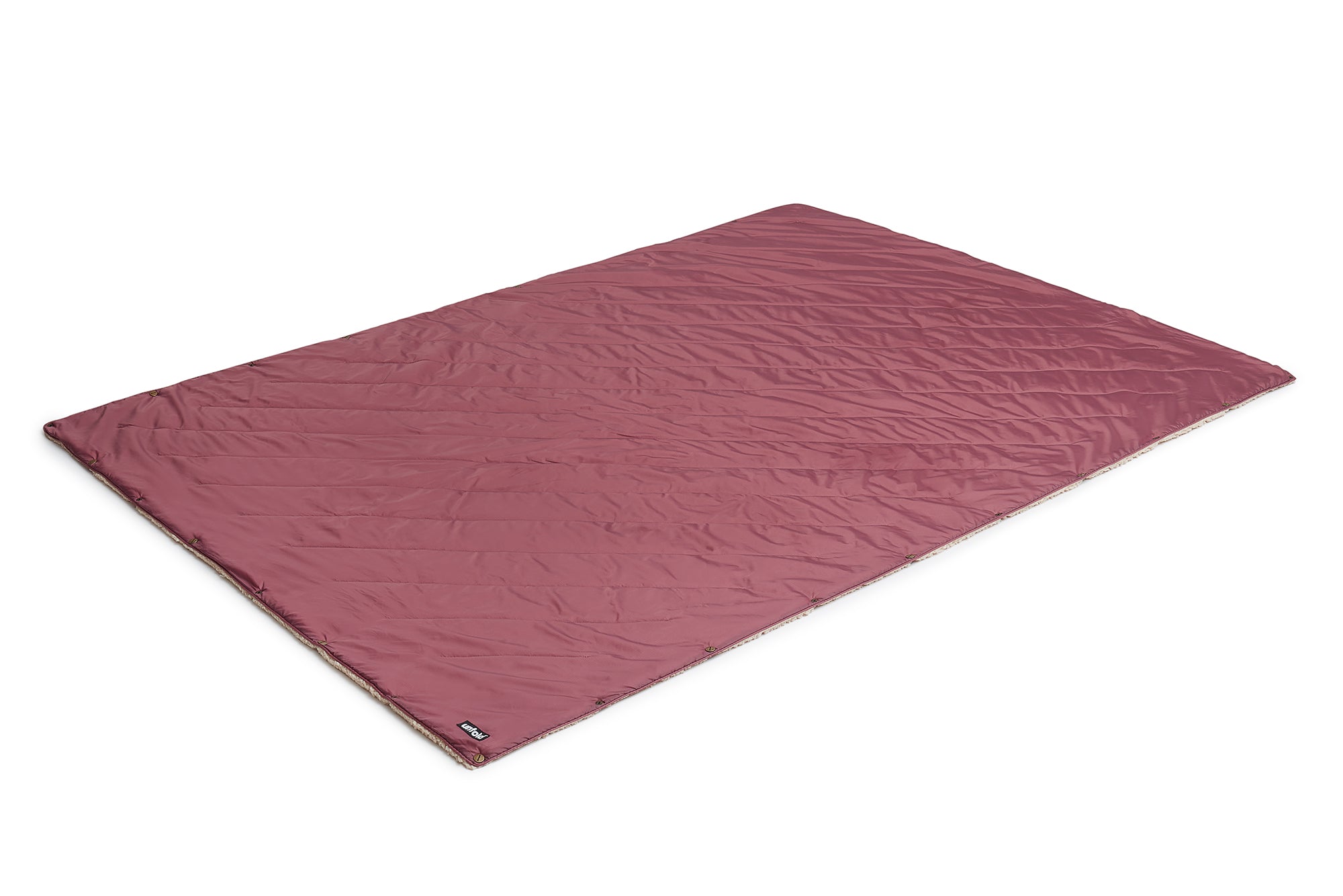 Kuscheldecke in Beere und Beige mit Fellimitat von UNFOLD #farbe_beere