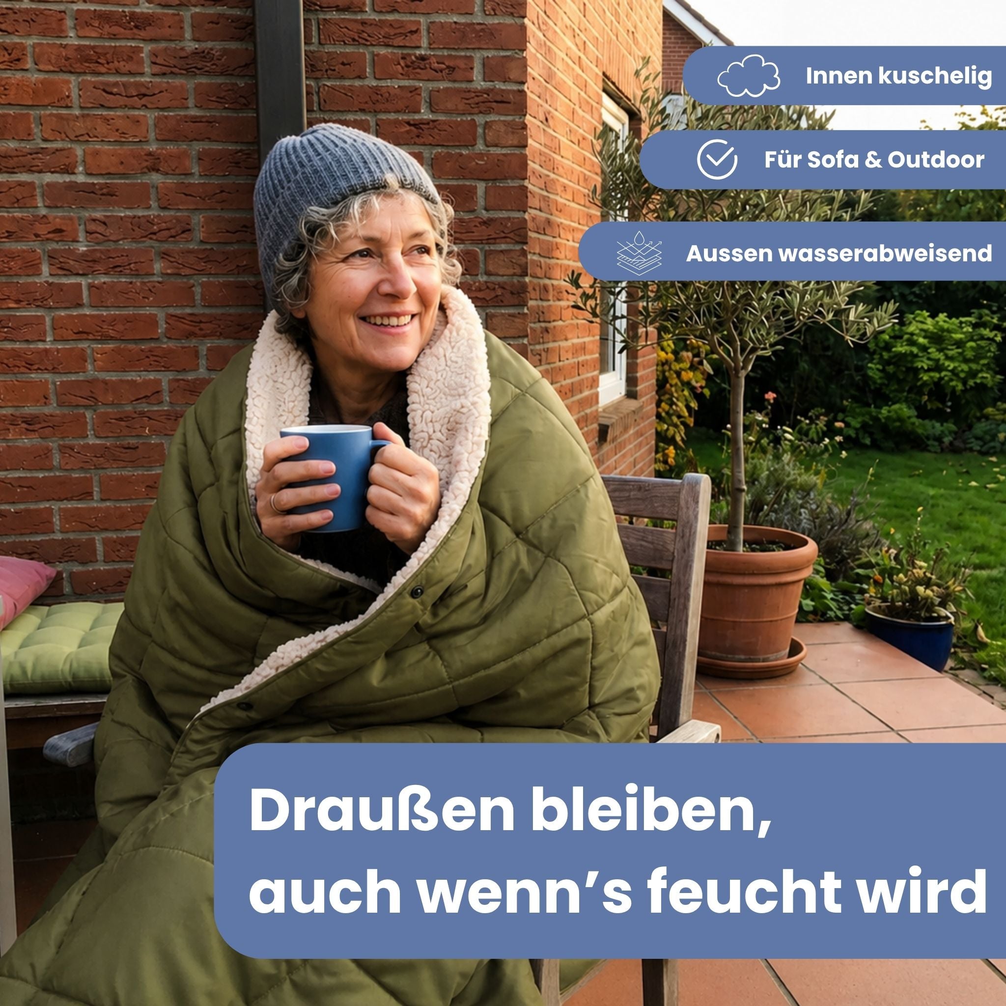 Warme Kuscheldecke weich, groß & recycelt