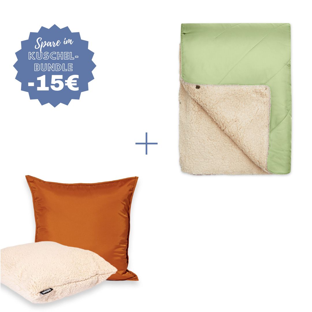 #Farbe Kuscheldecke_salbei #Farbe Kissenbezug_rost