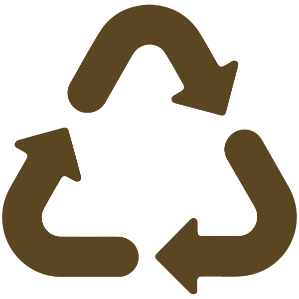 braunes Piktogramm, welches den Recycling Kreislauf zeigt