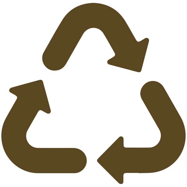 brown pictogram showing the recycling cycle